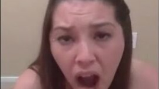 Titty Fuck Eye Contact Deepthroat Cum Swallow GIF